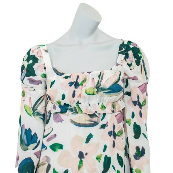 Stone cold fox Size 0 Silk Mini Dress white hopper Floral - Picture 11 of 11